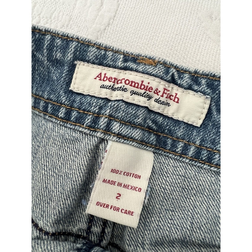 Vtg Y2K Abercrombie & Fitch Women's Low Rise Blue Jean Denim Mini Shorts Size 2 - Picture 3 of 15